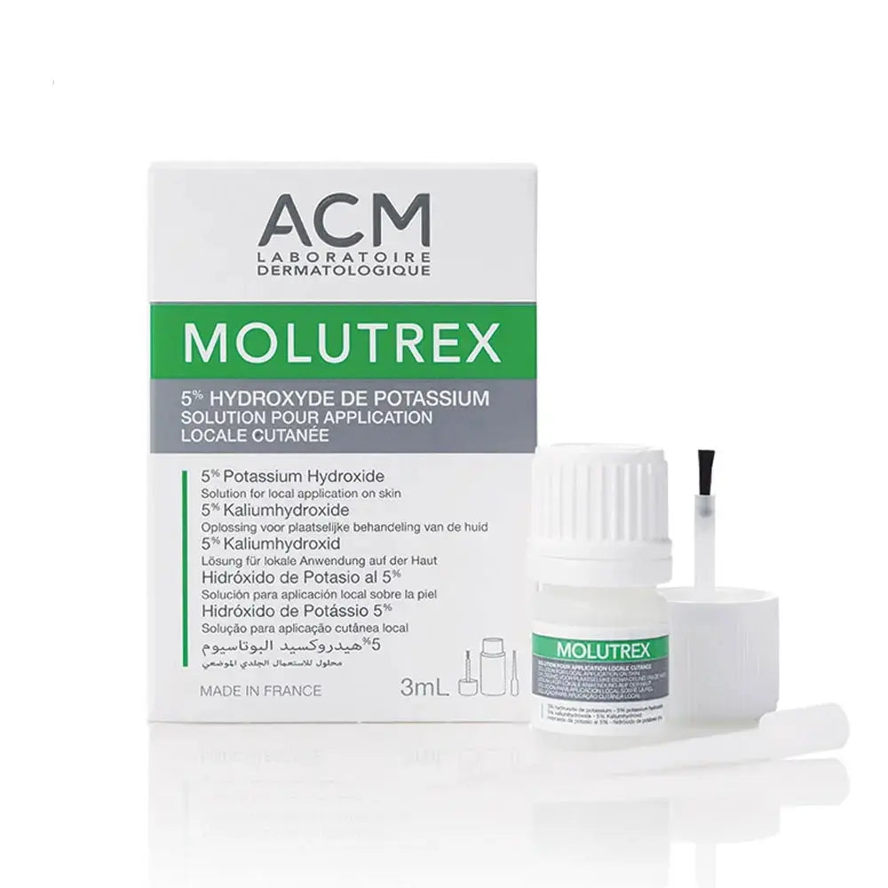 ACM Molutrex Solution pour application locale cutanée 5% hydroxyde de potassium 3ml - Lariboisière Shop