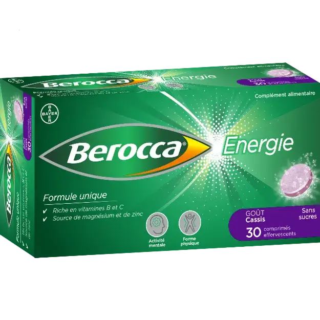 Berocca Énergie Goût Cassis – 30 comprimés effervescents Lariboisière Shop