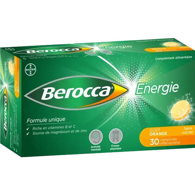 Berocca Énergie – 30 Comprimés Effervescents Goût Orange Lariboisière Shop