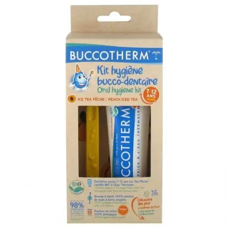 Buccotherm Kit Hygiène Bucco-Dentaire Enfant 7–12 ans – Goût Ice Tea Pêche Lariboisière Shop