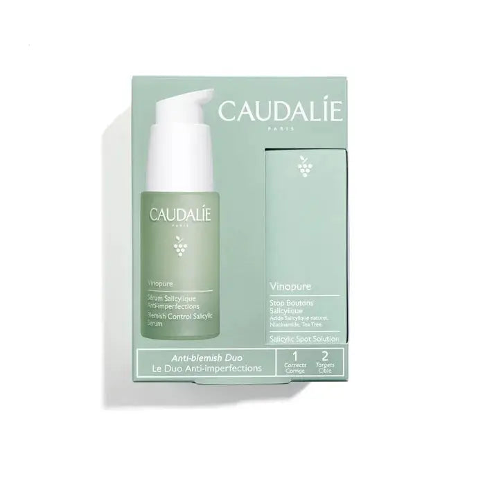 Caudalie - Coffret Vinopure - Sérum Salicylique Anti-Imperfections 30ml + Stop Boutons Salicylique 15ml Offert - Lariboisière Shop
