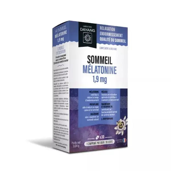 DAYANG Sommeil Mélatonine 1,9 mg – 30 comprimés Lariboisière Shop