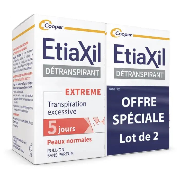 Etiaxil Détranspirant EXTREME Aisselles Roll-On, 2x15ml Lariboisière Shop
