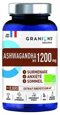 Granions Ashwagandha Bio 1200 mg – 60 comprimés Lariboisière Shop