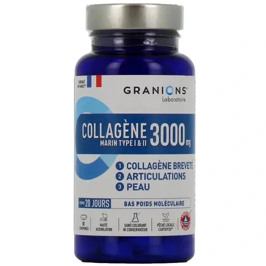 Granions Collagène Type I et II 3000 mg – 60 comprimés Lariboisière Shop