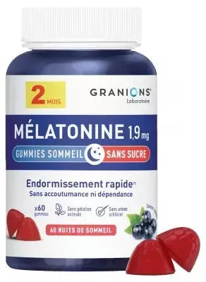 Granions Mélatonine 1,9 mg - 60 gummies – Endormissement rapide Lariboisière Shop