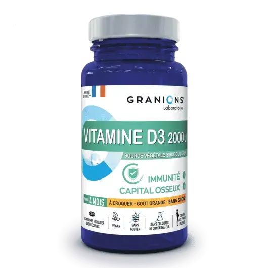 Granions Vitamine D3 2000 UI – 30 comprimés à croquer Lariboisière Shop