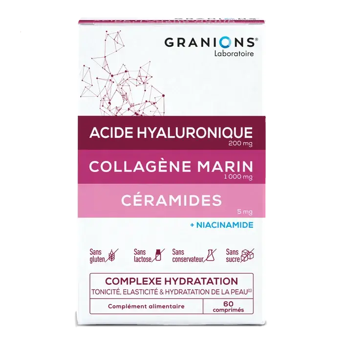 Granions – Complexe Hydratation, Tonicité & Élasticité de la Peau – 60 comprimés Lariboisière Shop