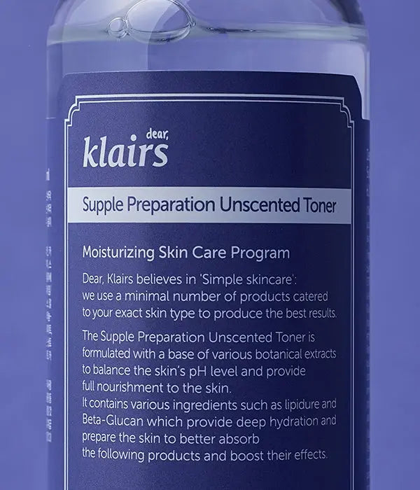 KLAIRS Supple Preparation Unscented Toner 180ml - Lariboisière Shop