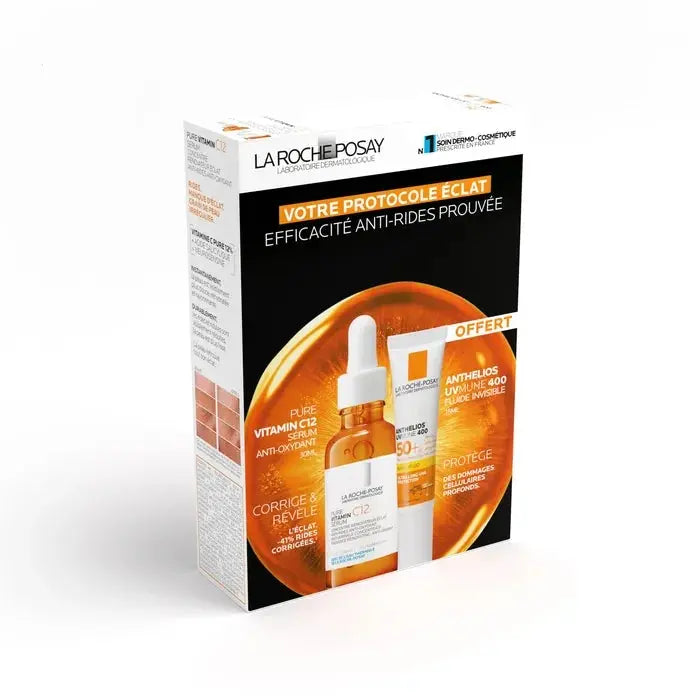 La Roche-Posay PURE VITAMIN C12 Coffret - Sérum Éclat Anti-Rides 30 ml + Anthelios UVMUNE 400 SPF50+ 15 ml Offert Lariboisière Shop