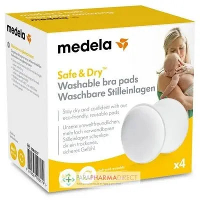 Medela Safe & Dry  Coussinets d'Allaitement Lavables - Regular x4 Lariboisière Shop