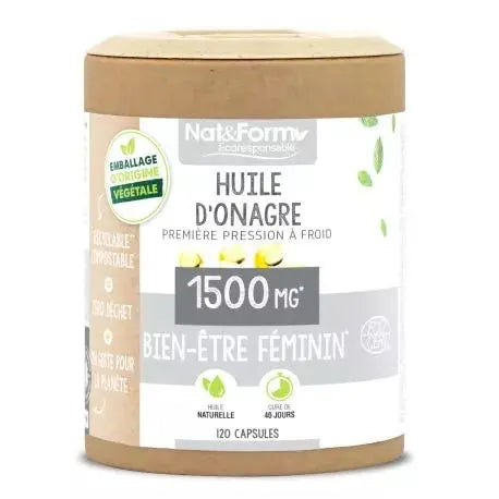 NAT&FORM Huile d'Onagre 1500 mg Bien-Être Féminin – 60 gélules Lariboisière Shop