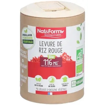 NAT&FORM Levure de Riz Rouge 116 mg – 90 gélules Lariboisière Shop