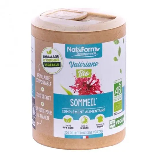 NAT&FORM Valériane 1000MG Sommeil – 200 gélules Lariboisière Shop