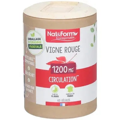 NAT&FORM Vigne Rouge Circulation – 60 gélules Lariboisière Shop