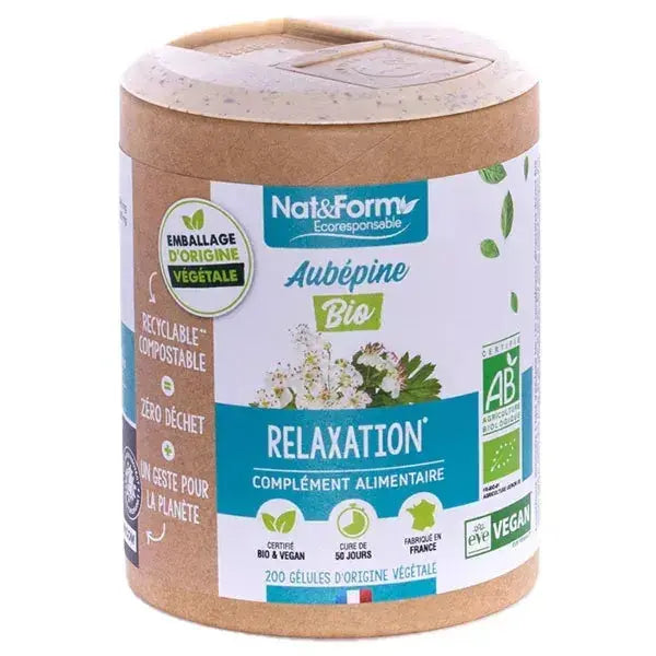 Nat & Form Aubépine Bio Relaxation 60 gélules Lariboisière Shop