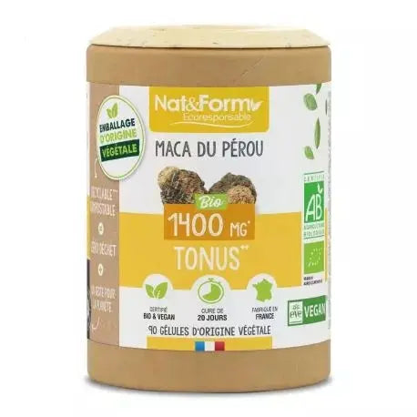 Nat & Form - Maca du Pérou 1400 mg Tonus – 60 gélules Lariboisière Shop