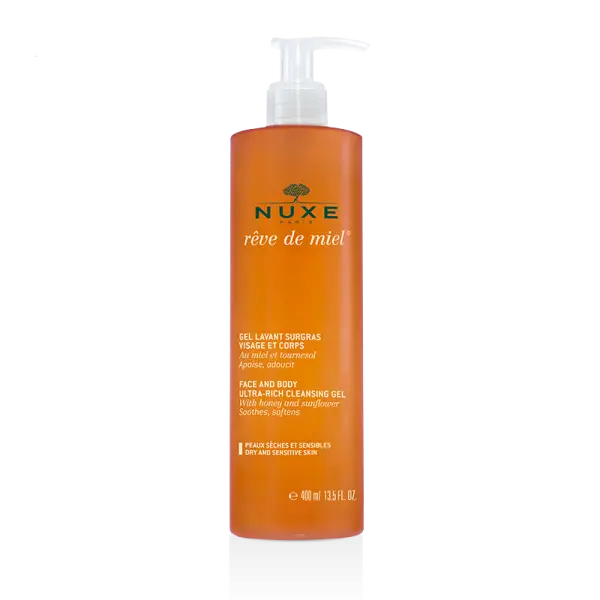 Nuxe Rêve de miel gel lavant surgras visge et corps 400ml - Lariboisière Shop