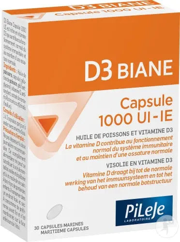PILEJE D3 Biane Cpsule 1000 UI 30 capsules - Lariboisière Shop