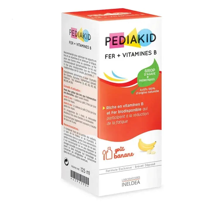 Pediakid Fer + Vitamines B Sirop Gout Banane 125 ml Lariboisière Shop