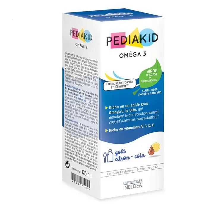Pediakid Omega 3 Sirop Gout Citron Cola 125 ml Lariboisière Shop