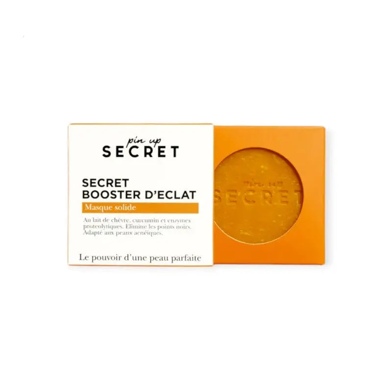 Pin Up Secret SECRET BOOSTER D'ECLAT - Masque Solide au Curcuma - Visage - Peaux Acnéiques, 70g Lariboisière Shop