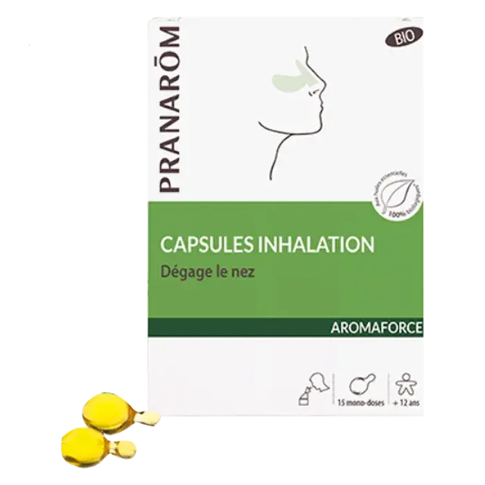 Pranarom Aromaforce - Capsules Inhalation Bio, 15 mono-doses Lariboisière Shop