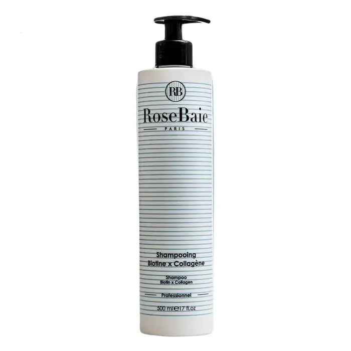 Rosebaie BIOTINE X COLLAGENE - Shampooing Professionnel - Tous Types de Cheveux, 500ml Lariboisière Shop