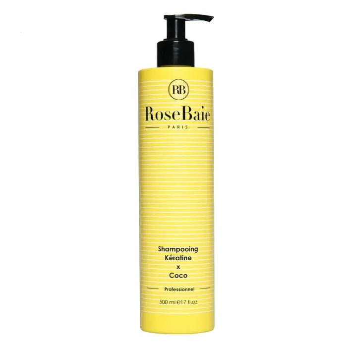 Rosebaie HUILE DE COCO - Shampoing à La Kératine Professionnel - Cheveux Secs et Abîmés, 500ml Lariboisière Shop