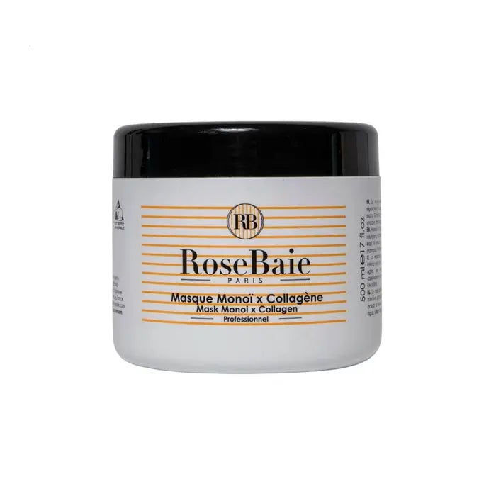 Rosebaie MONOÏ - Masque Monoï x Collagène - Tous Types de Cheveux, 500ml Lariboisière Shop