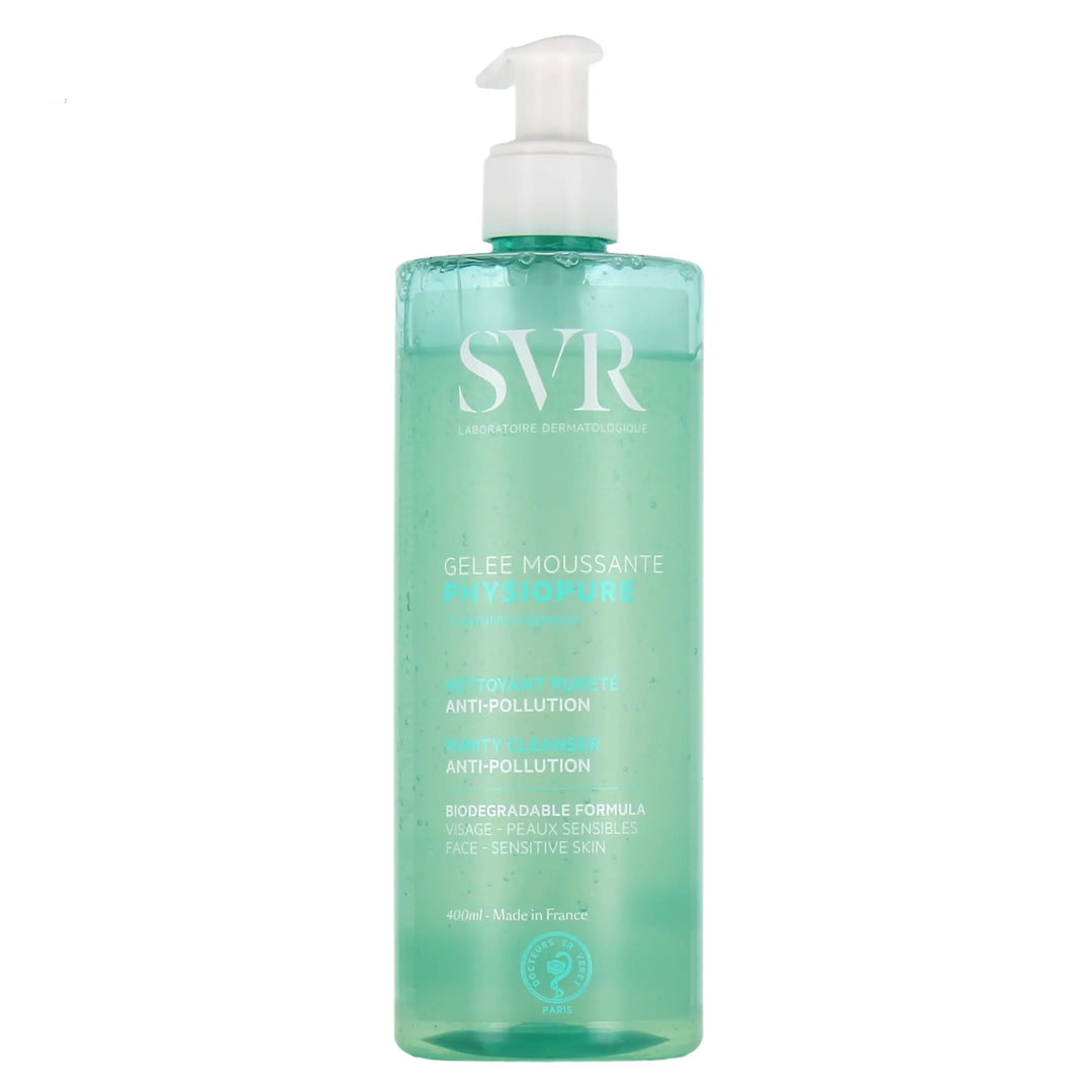 SVR PHYSIOPURE Gelée moussante Nettoyant anti-pollution 400ml - Lariboisière Shop