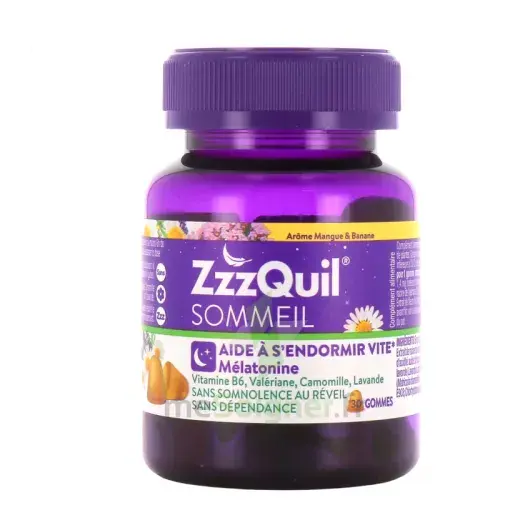 ZzzQuil Sommeil – Goût Mangue Banane, 30 gommes Lariboisière Shop