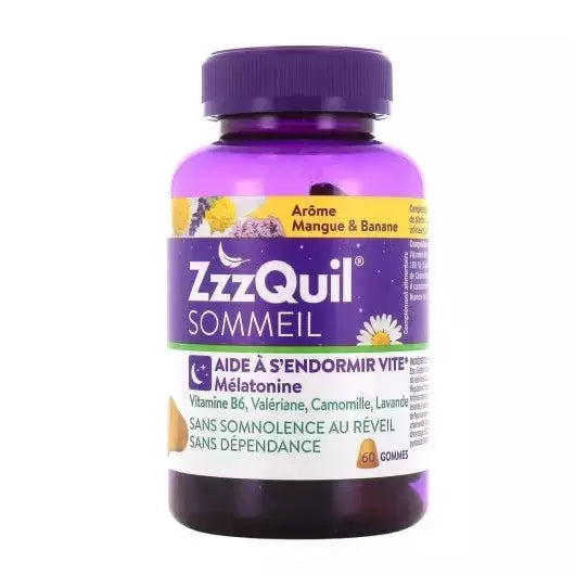 ZzzQuil Sommeil – Goût Mangue Banane, 60 gommes Lariboisière Shop