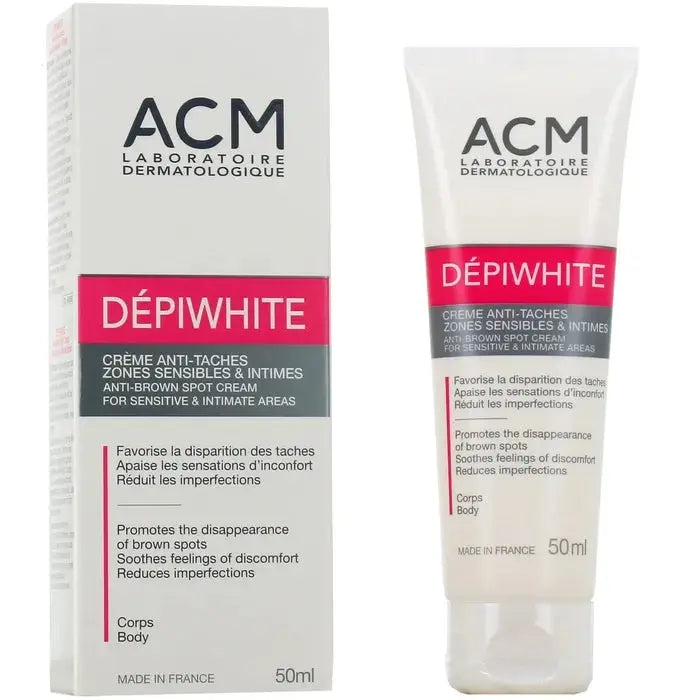 ACM DEPIWHITE - Crème Anti-Taches Zones Sensibles et Intimes - Corps - Tous Types de Peaux, 50ml Lariboisière Shop