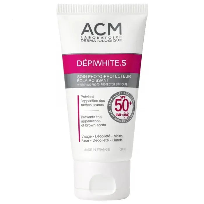 ACM DÉPIWHITTE S - Soin Photoprotecteur Eclaircissant SPF50+ -  Peaux Sujettes aux Taches Pigmentaires - 50ml Lariboisière Shop