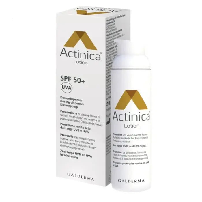 Actinica - Lotion Solaire Très Haute Protection UV SPF50+ - Dispositif Médical - Visage et Corps - Peaux Très Sensibles - 80ml Lariboisière Shop