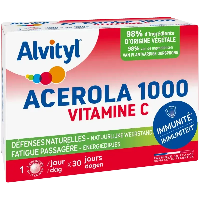 Alvityl Acérola 1000 Vitamine C 30 Comprimés à Croquer Lariboisière Shop