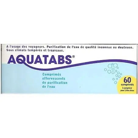 Aquatabs - purification de l'eau - 60 comprimés effervescents Lariboisière Shop