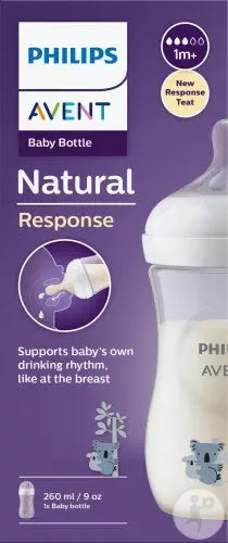 Avent - Natural Response Biberon 260ml Koala +1 Mois - Débit 3 1 Pièce Lariboisière Shop
