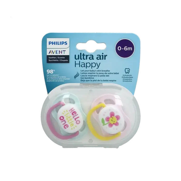 Avent - Sucettes Ultra Air Mixte Love Mama 0/6mois - X2 Lariboisière Shop