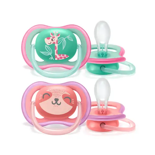 Avent - Ultra Air Sucettes +18M Girl Chat/Giraffe - 2 pièces Lariboisière Shop