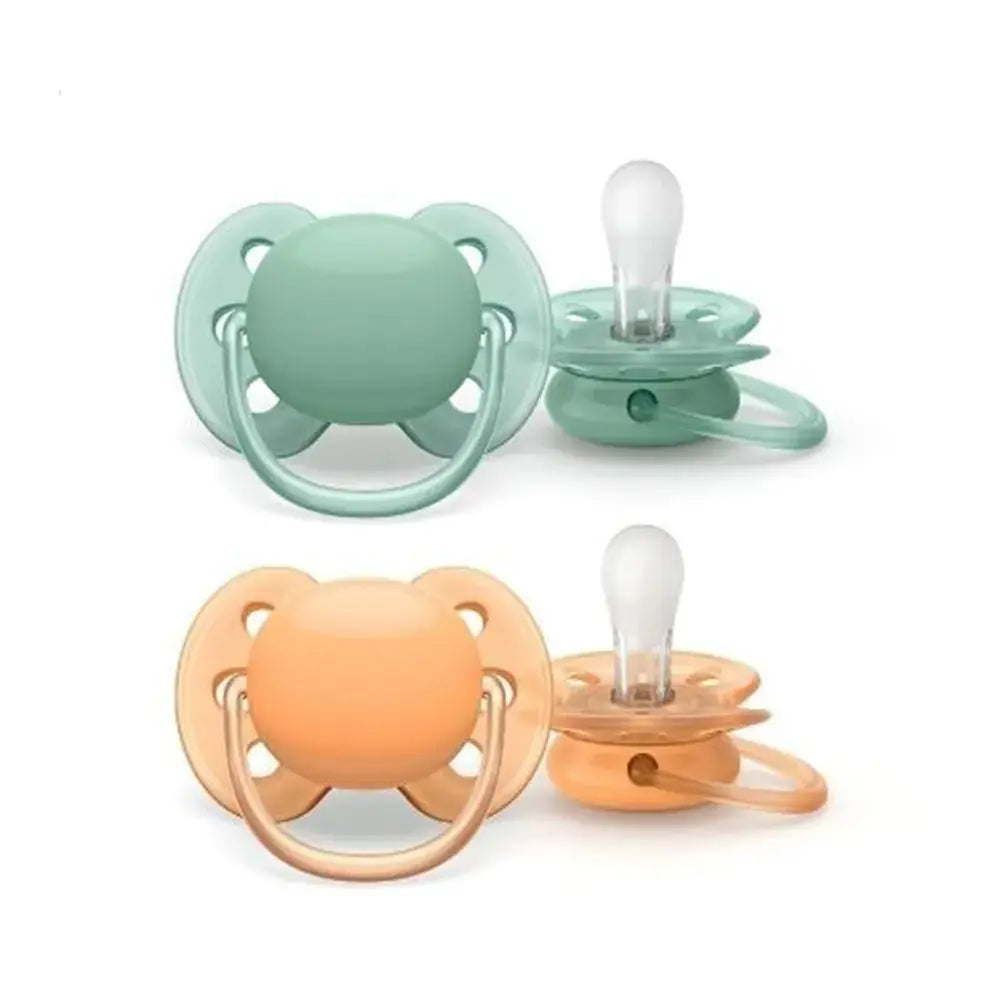 Avent - Ultra-Douce Sucettes symétriques 0 à 6 Mois Peaux Très Sensibles  - Lot de 2 Lariboisière Shop