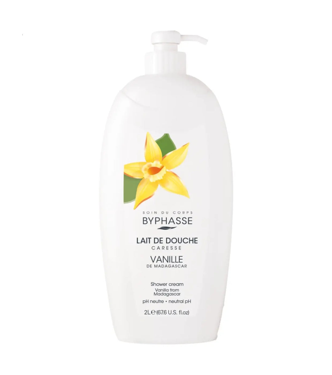 BYPHASSE Lait Douche Vanille 2 L – Gel Douche Hydratant au Parfum Gourmand de Vanille Lariboisière Shop