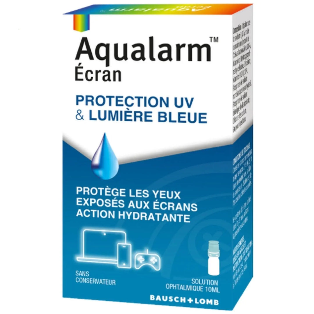 Bausch & Lomb - Aqualarm - Écran – Protection Lumière Bleue et UV Collyre - 10ml Lariboisière Shop