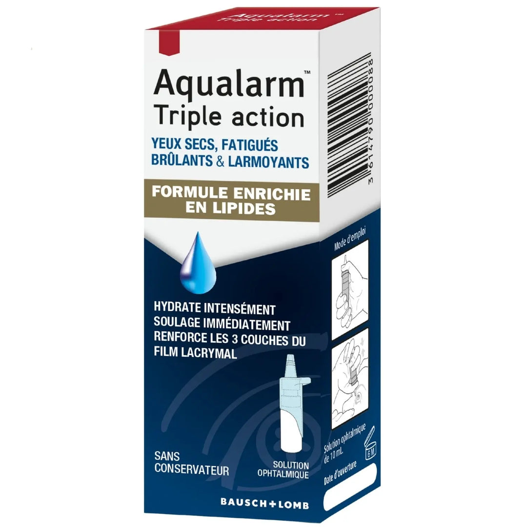 Bausch & Lomb - Aqualarm - Triple Action Pour Yeux Secs Intenses - 10ml Lariboisière Shop