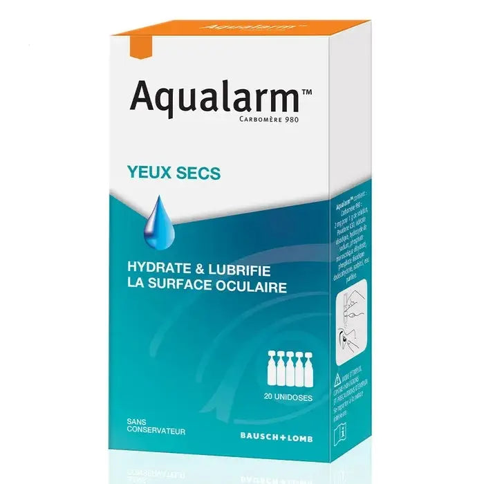 Bausch&Lomb - Aqualarm Fluide Lubrifiant Hydratant De La Surface Oculaire - 20 Unidoses Lariboisière Shop