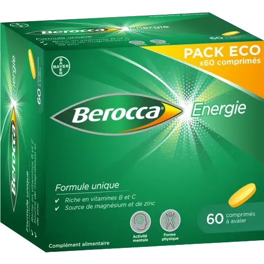 Berocca Énergie – Complément Alimentaire Contre la Fatigue, 2 x 30 comprimés à avaler Lariboisière Shop