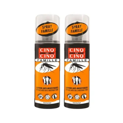 CINQ SUR CINQ - FAMILLE SPRAY Anti-Moustique - Lot de 2x100ml Lariboisière Shop