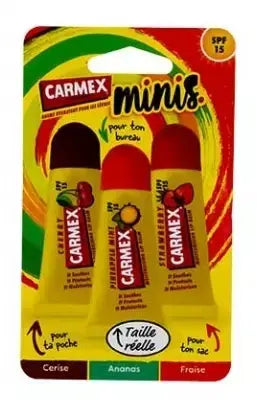 Carmex - Baume à Lèvres Minis Tubes SPF15 - 3 x 5 g Lariboisière Shop