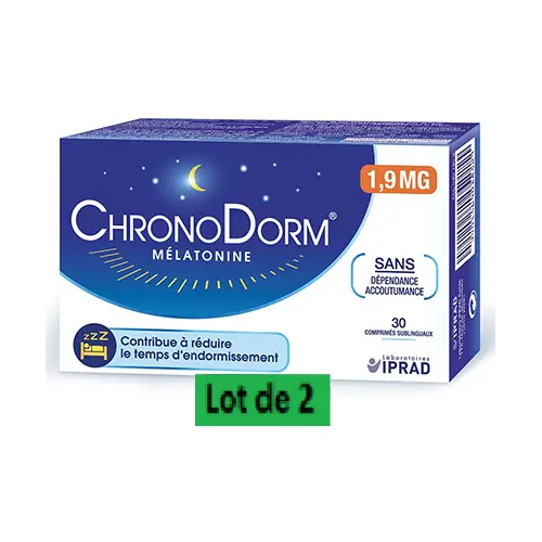 ChronoDorm - Mélatonine 1,9mg - 30x2 Lariboisière Shop